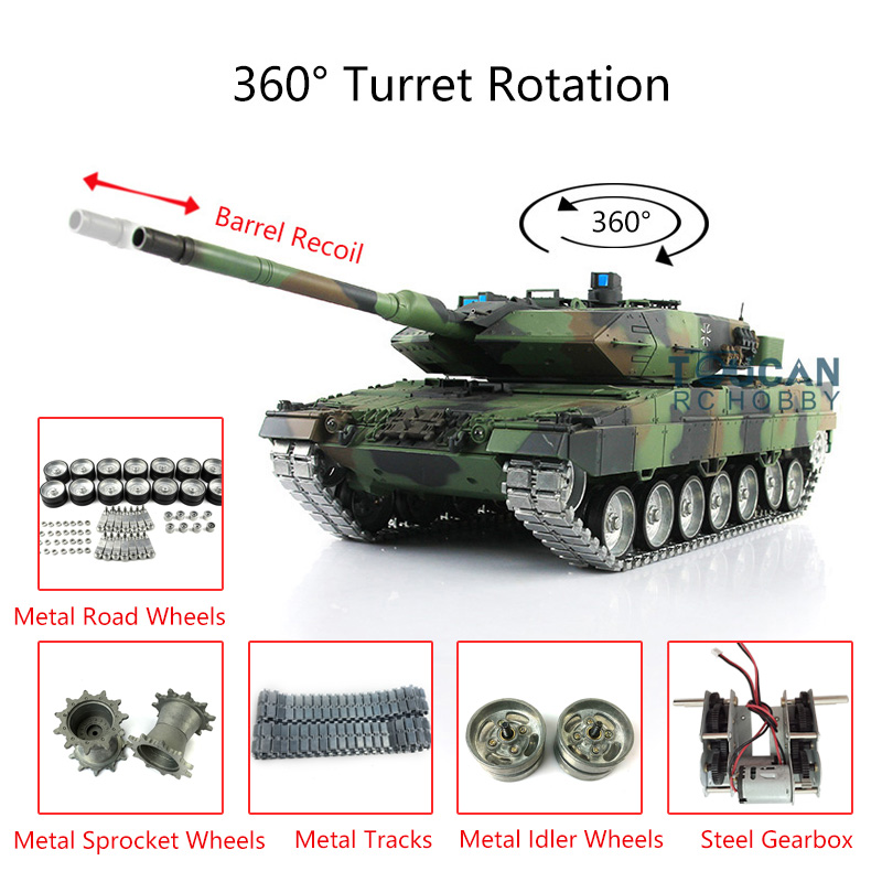 Henlong 3889-1 Leopard2A6 1/16 TK7.0アップグレード金属版ドイツ