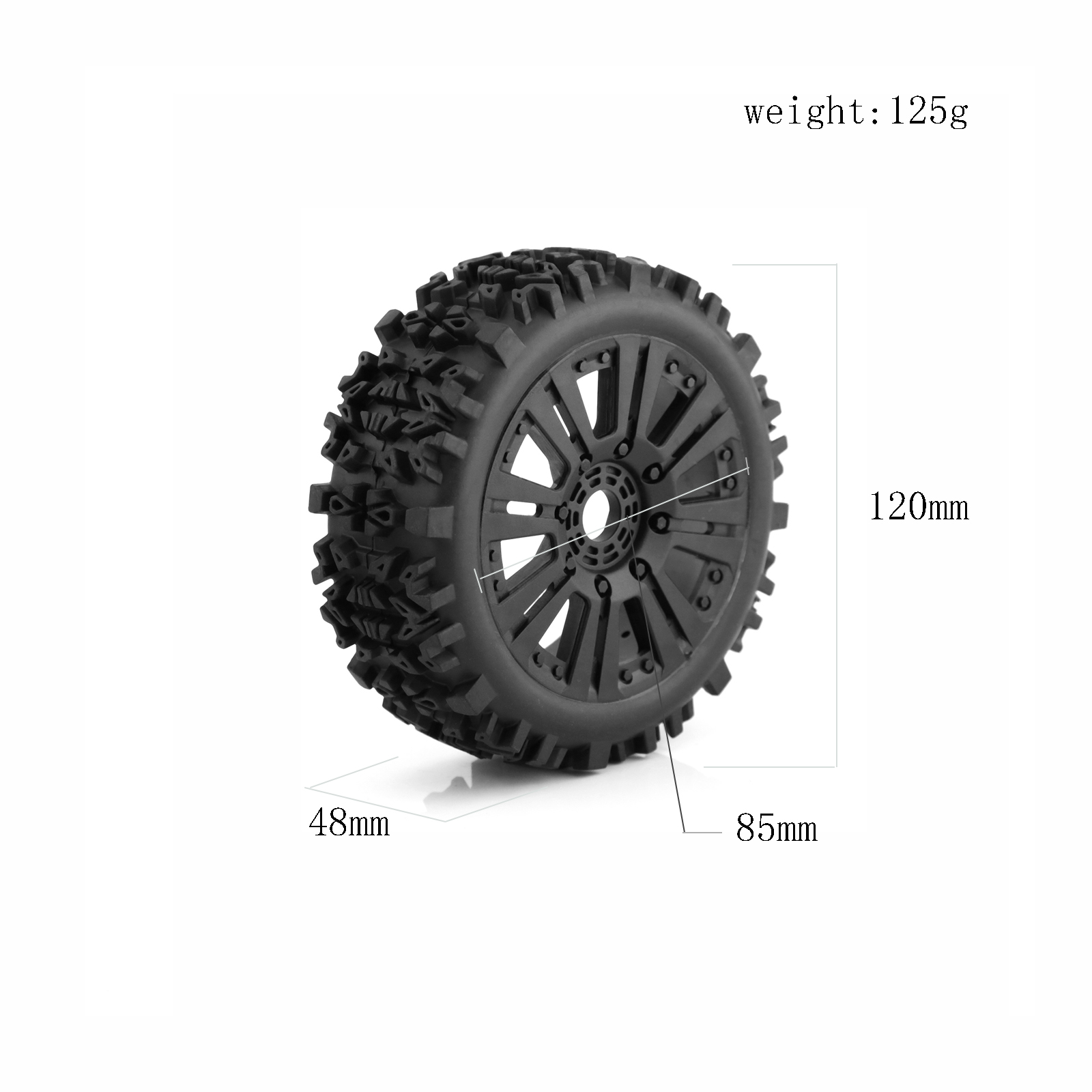 4Pcs Paste 1/8 RC Racing Buggy Tire Bar Crust Small Pin 17mm Nut