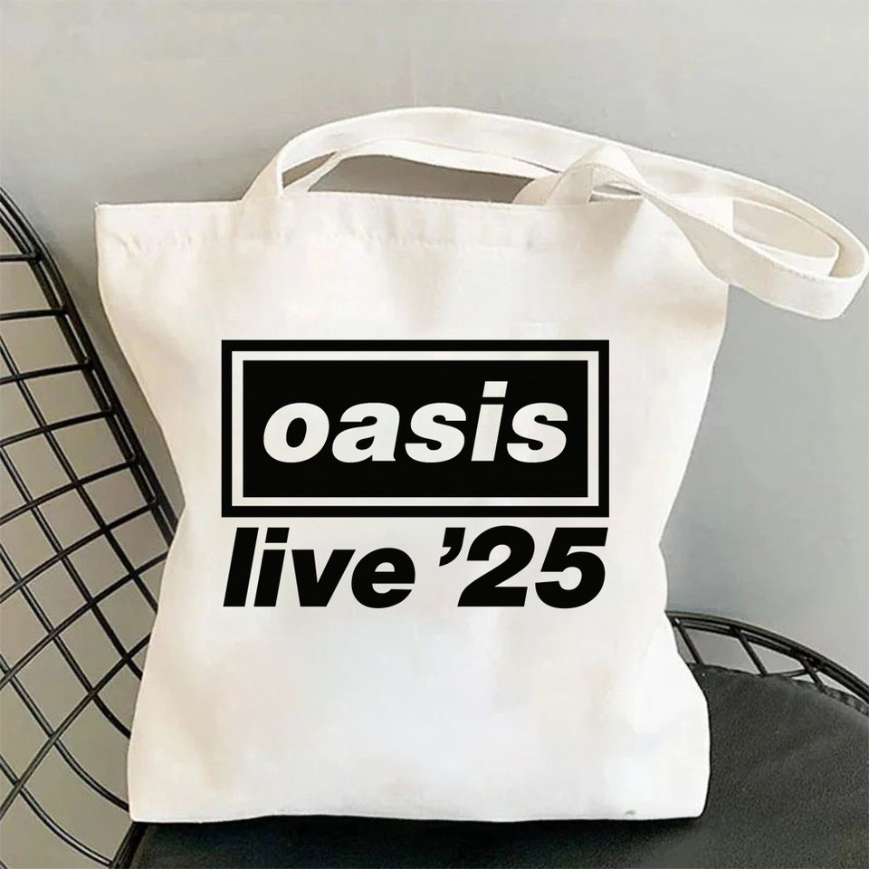 The Oasis Live 25 Tour 2025 Merch Canvas Bag Shopping Canvas