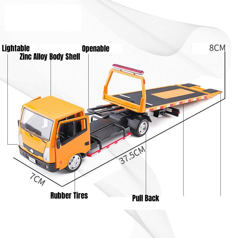 1/32 Nissan Cabstar Trailer Platform Truck Toy Car Diecast Matal