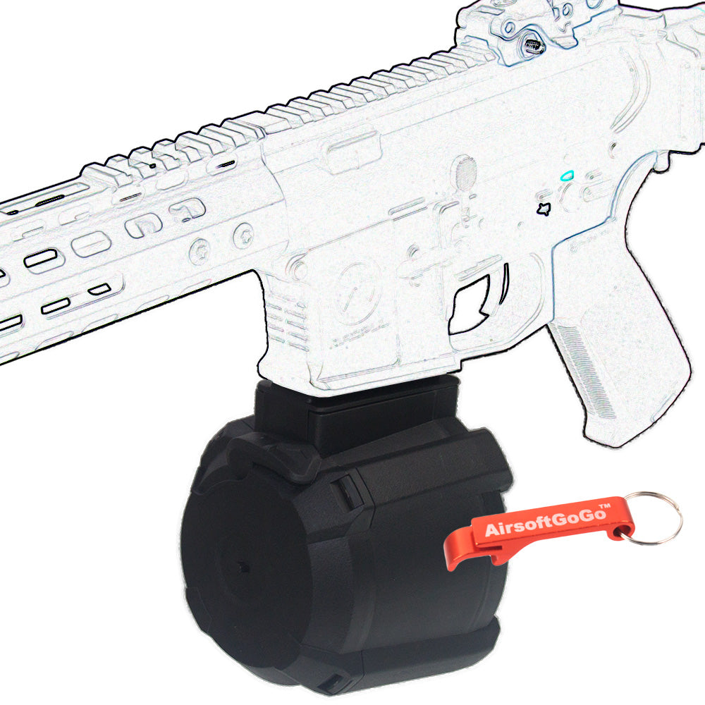 電動給弾 1000連ドラムマガジン M4/M16 電動ガン用 (黒)Battleaxe