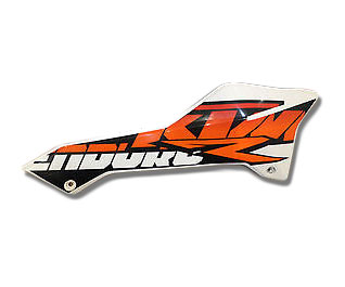 KTM Side Cover Right with Graphics 690 Enduro 12-18 (White): AOMC.mx