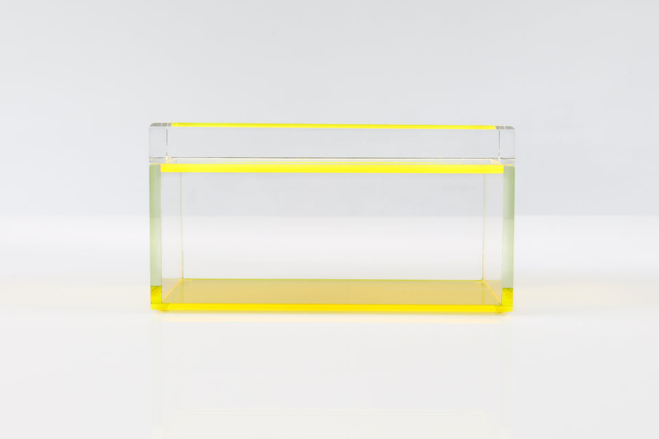AVF Acrylic Treasure Box in Yellow | Lucite Storage Box Organizer