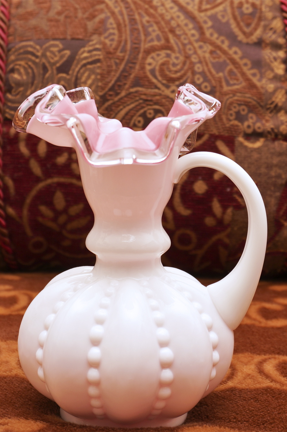 フェントン製 ピンク ミルクガラス 花瓶 – Allen Antiques アレン