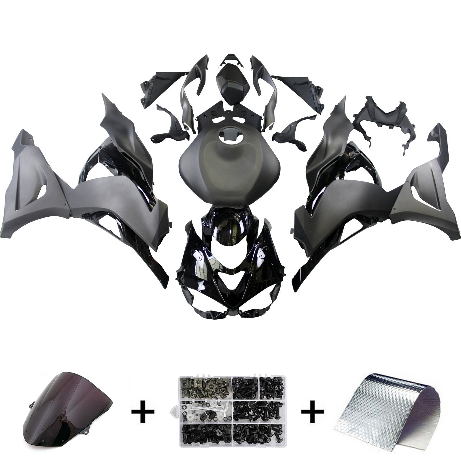 Amotopart 2024-2026 Kawasaki ZX6R Grey Fairing Kit