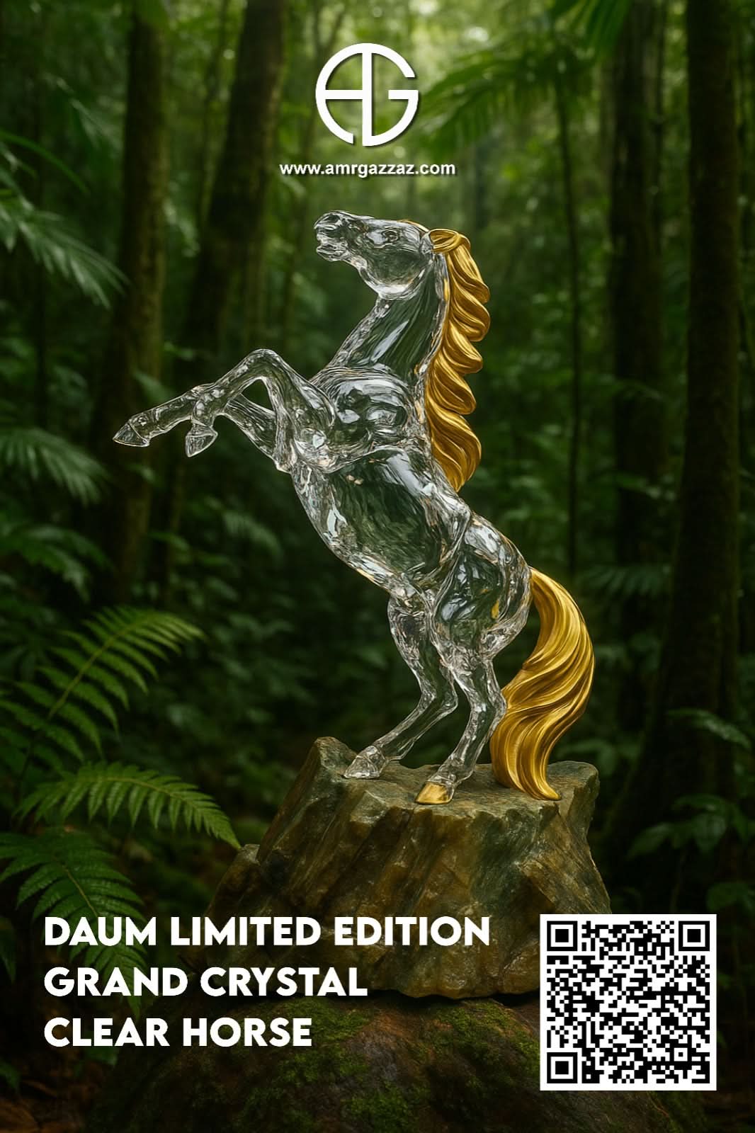 Daum limited edition – Grand Crystal clear Horse - Amr Gazzaz Store