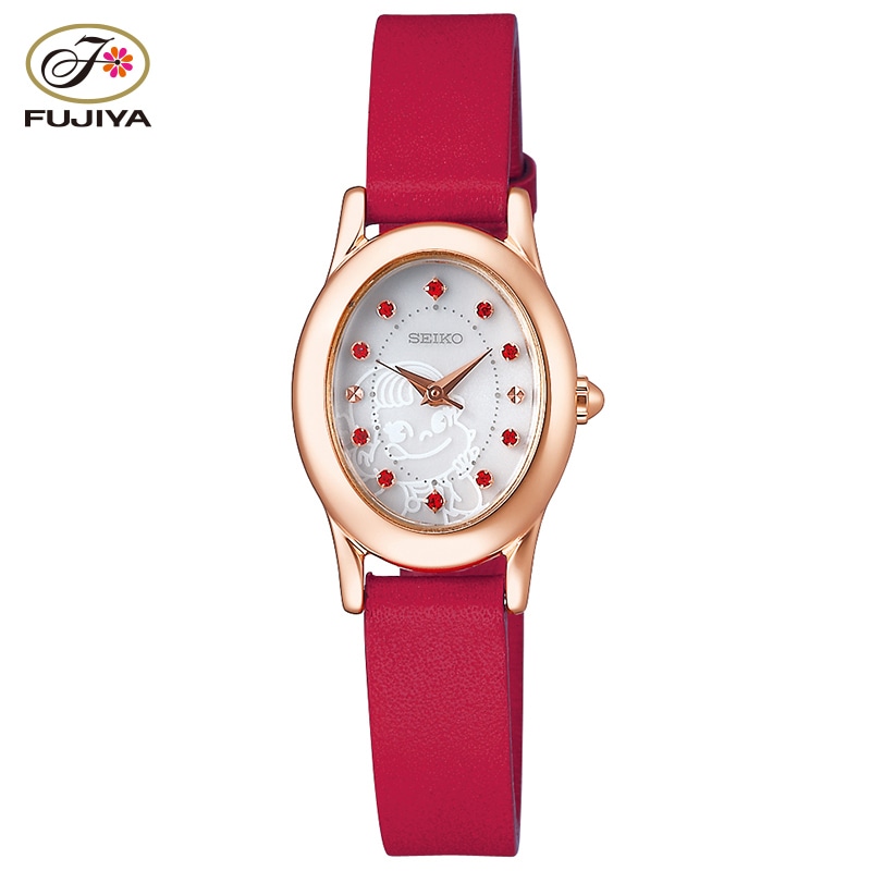 不二家 公式 ペコちゃん×SEIKOコラボウオッチ SEIKO 牛皮革