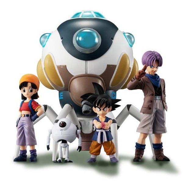 ドラゴンボールGT」悟空、パン、トランクス、ギルに宇宙船のフィギュア