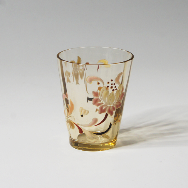 19世紀 フランスエナメル彩杯 化粧箱付 高約15.5㎝ 東Y8-0106☆2F 19
