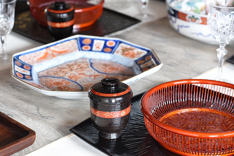 平安 光阿弥造 菊唐草蒔絵 箸洗 小吸物椀 5客セット - 生活骨董と古布