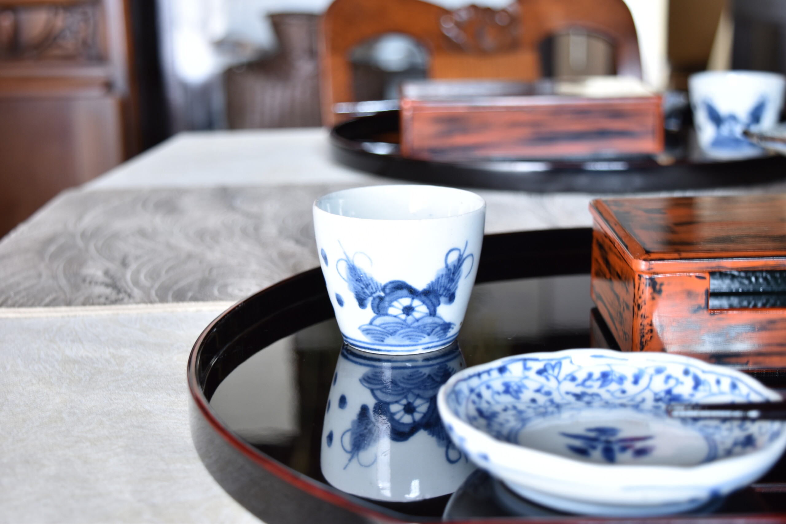 水車の蕎麦猪口 - 生活骨董と古布のアンティークショップ antique TANTRA