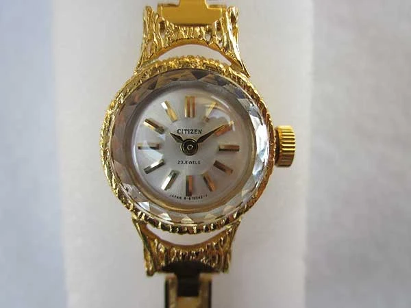 JA-1058| シチズン K18 レディース 手巻き 23石 カットガラス 18金 CITIZEN
