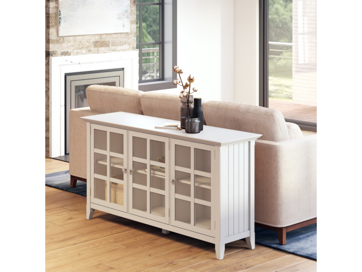 Acadian SOLID WOOD 62 inch Wide Transitional Wide Storage Cabinet