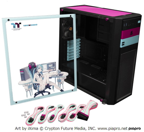 TSUKUMO、初音ミク仕様のPCケース用アクリルサイドパネル・カスタム