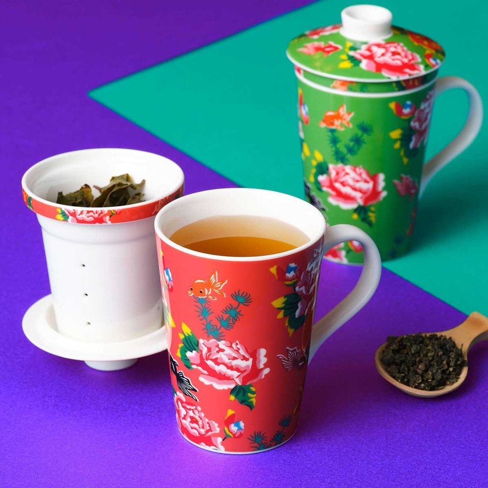 カルディ、台湾レトロな「茶こし付きマグ」「どんぶりとれんげセット