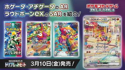 ポケカ「トリプレットビート」よりホゲータとアチゲータのAR・ラウド