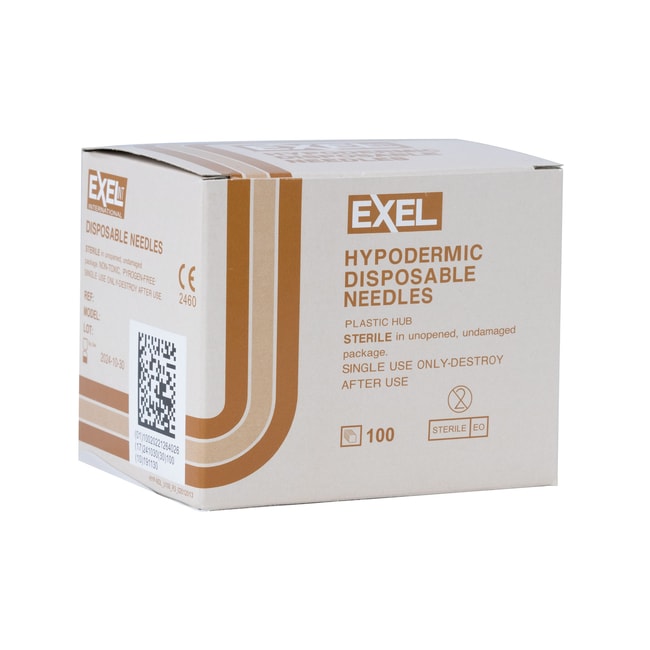 Med Vet International Exel Needle, 26G x 1/2in, Hypodermic, 100
