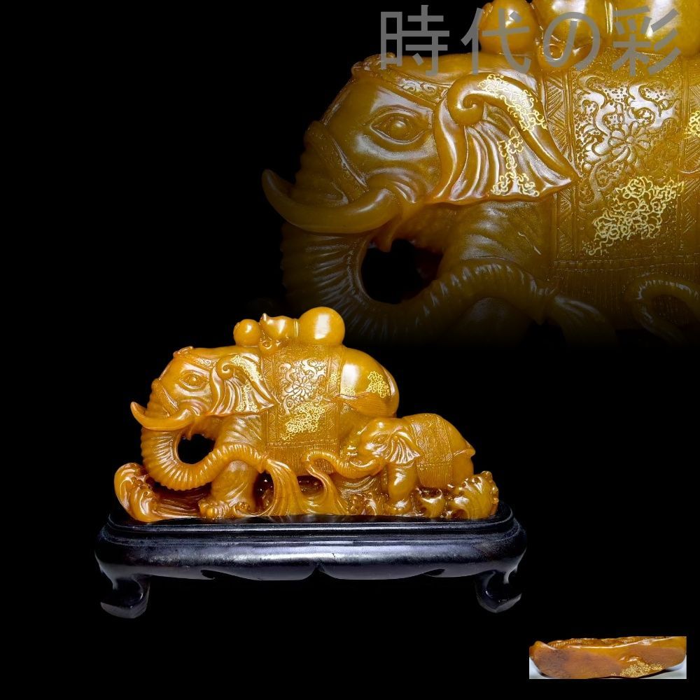 中国古美術 旧蔵珍品 寿山田黄石 彫刻擺件 篆刻家尚均 庚申年作 血絲紋