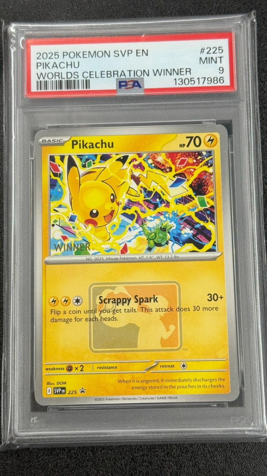 PSA9】ピカチュウ WCS2025 プロモ 225 アナハイム 海外限定 SVP EN 225