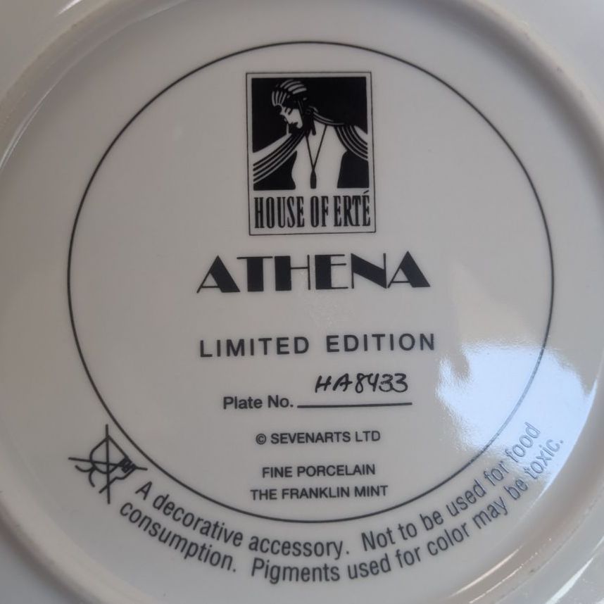 エルテ アールデコ フランクリンミント プレート ATHENA Erte 装飾