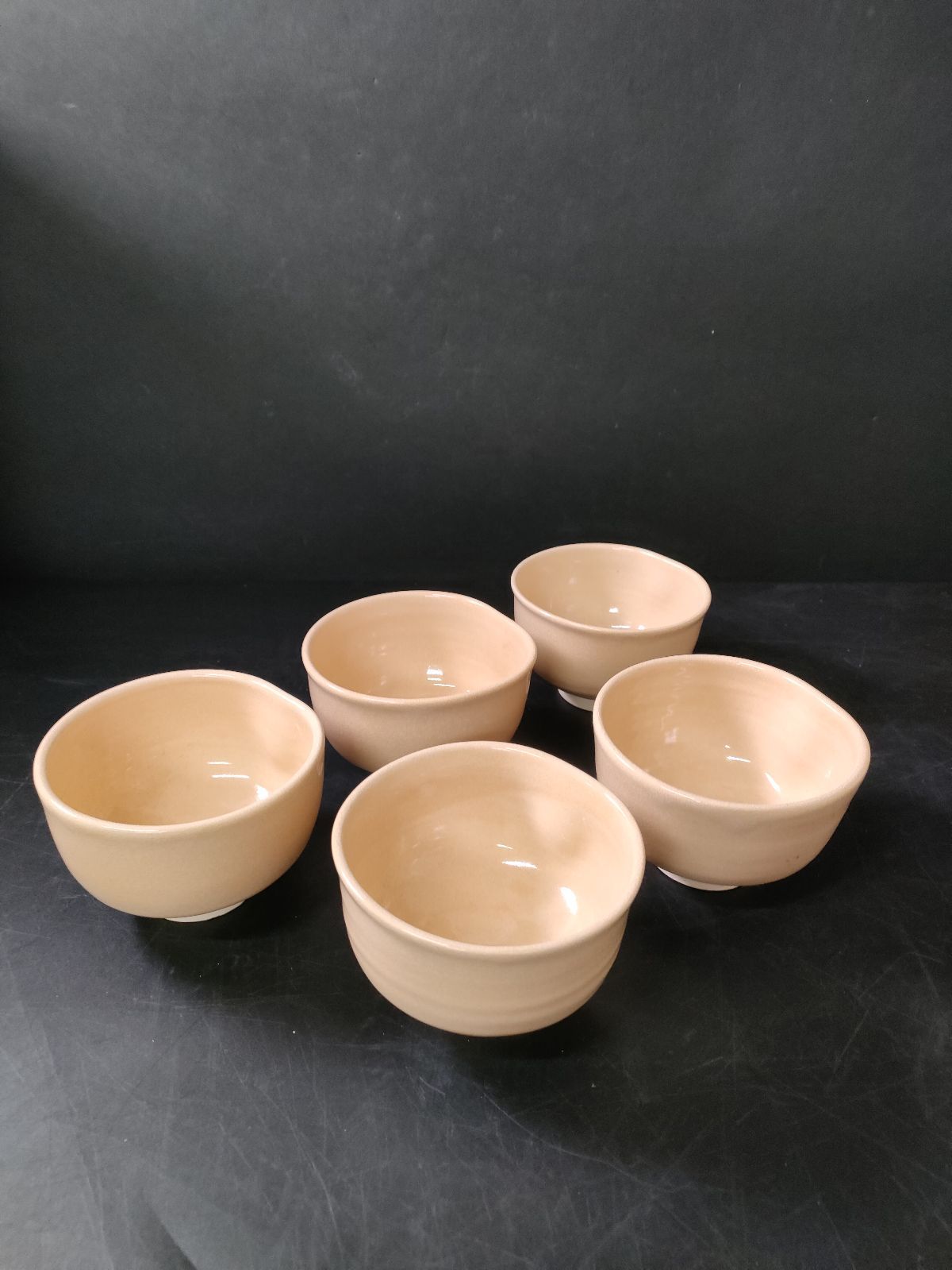A1366-6/岡田裕 造/萩焼割山椒向付5客/共箱/飾鉢/菓子鉢/懐石道具