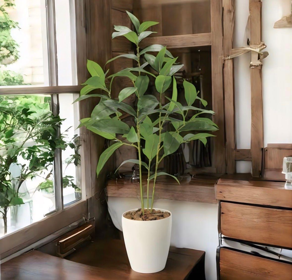 光触媒 人工観葉植物 ウォールグリーン フェイクグリーン ローレル90