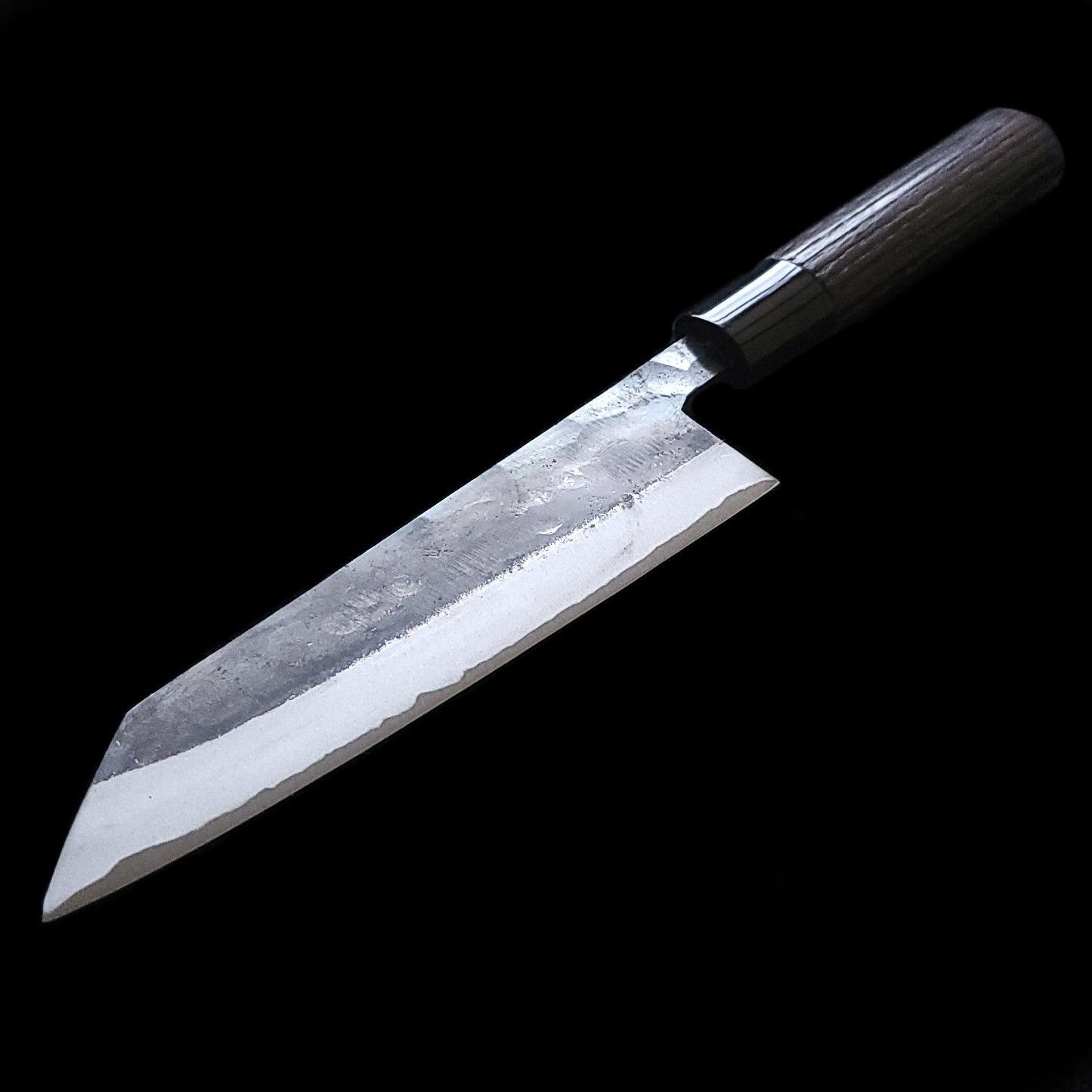 青紙2号 黒打 文化包丁 165㎜ G1401 焼栗柄 手作り 鍛造 月光作