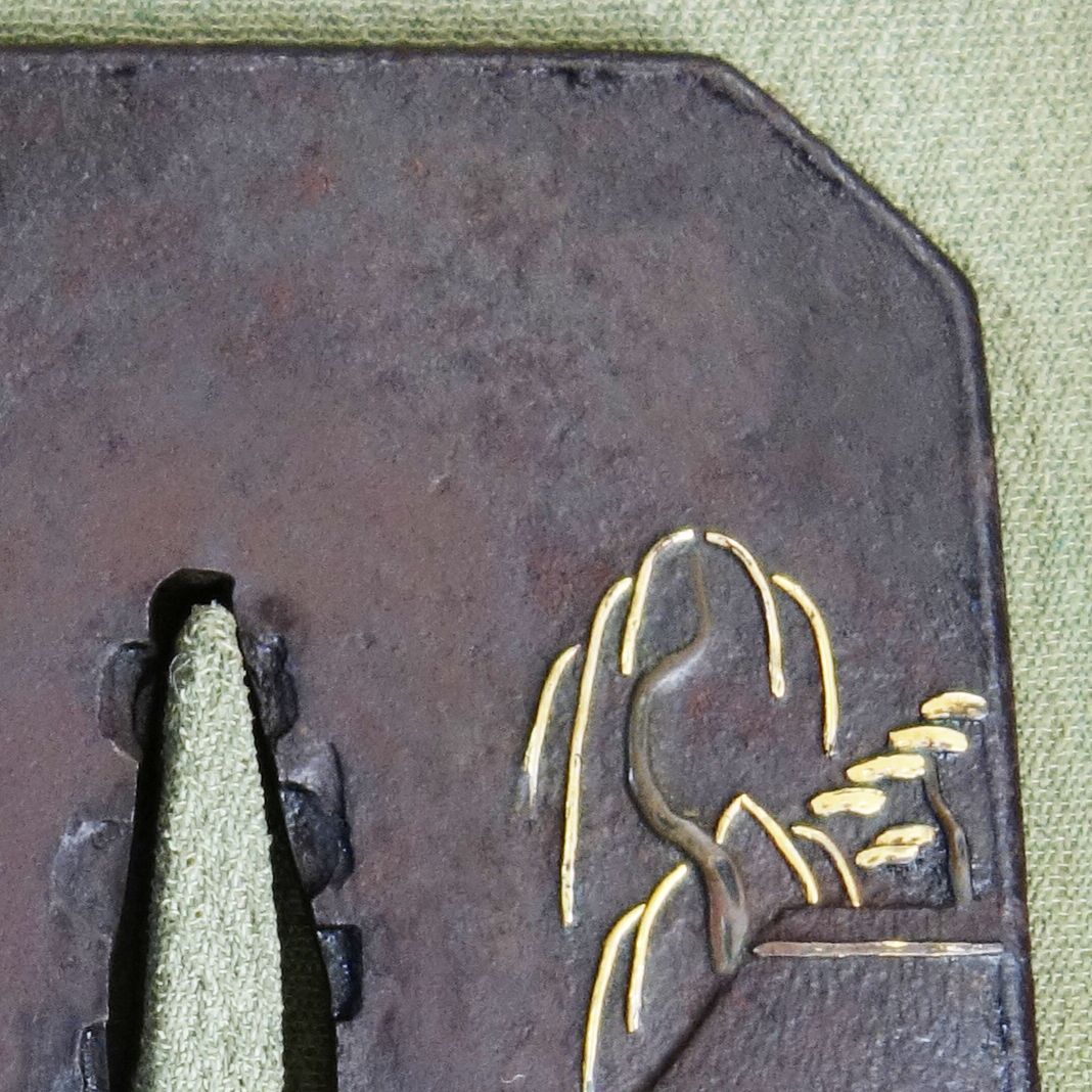 江戸時代 刀装具 金象嵌鍔2点 124g 東Y7-0820ア㉞ 江戸時代 刀装具 金