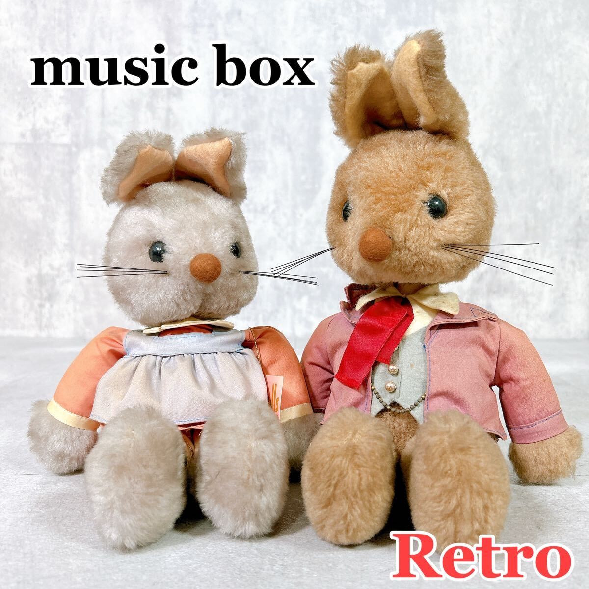 X953 Sankyo doll オルゴール うさぎ 人形 首が動く レトロ - メルカリ
