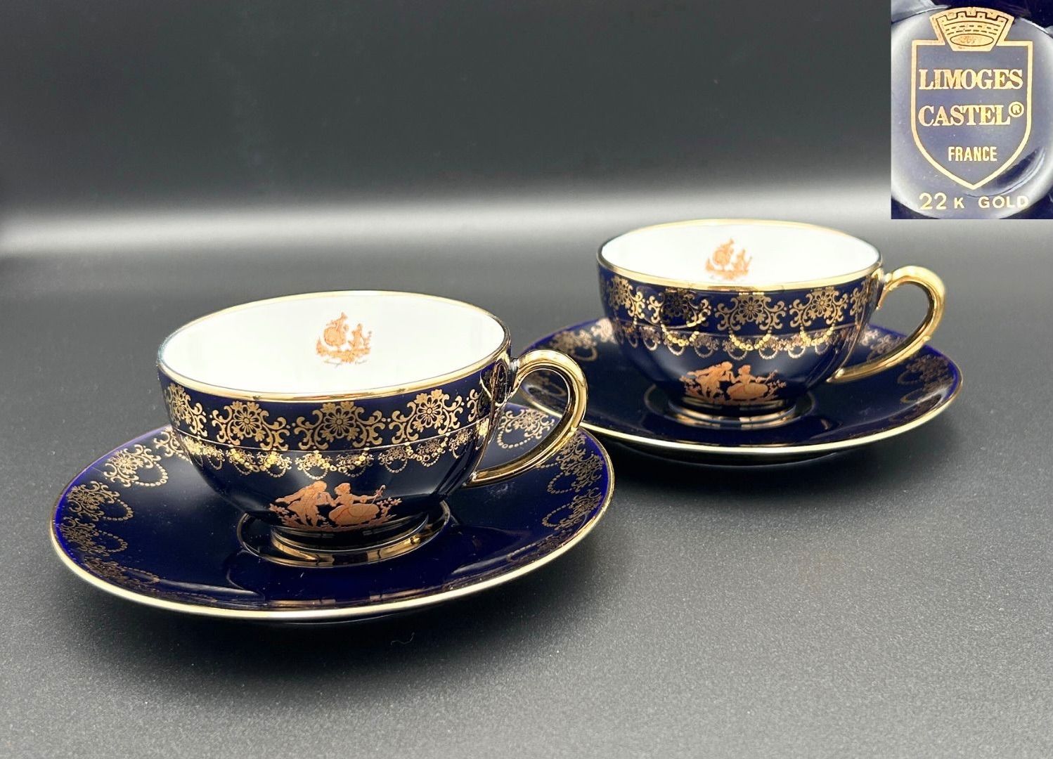 希少】Limoges（リモージュ）CASTEL 22K金彩 アンティーク カップ