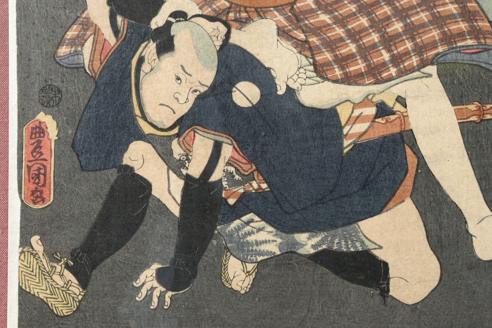 江戸時代 歌川国貞画 浮世絵 「魁道中双禄曽我」 役者絵 木版画 豊国