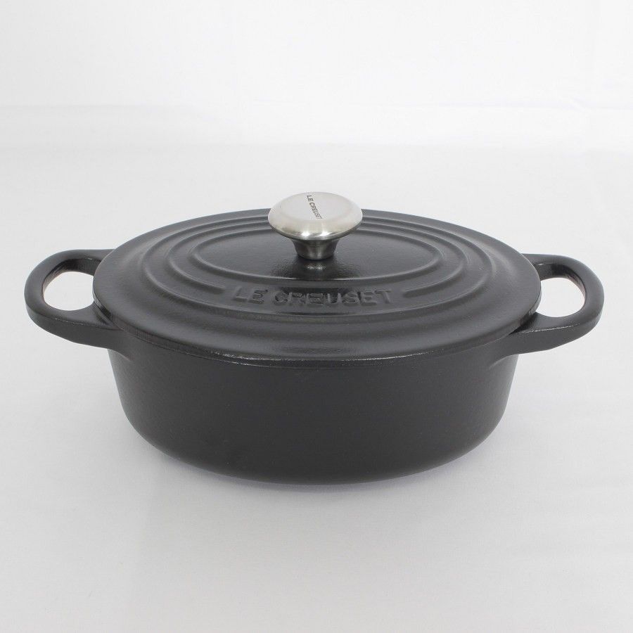 美品】ル・クルーゼ シグニチャー ココット オーバル 17cm マット