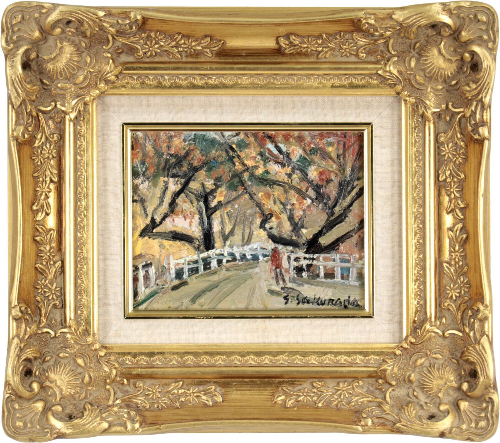 古園繪津、水桜譜、希少な額装用画集より、美品、新品額装