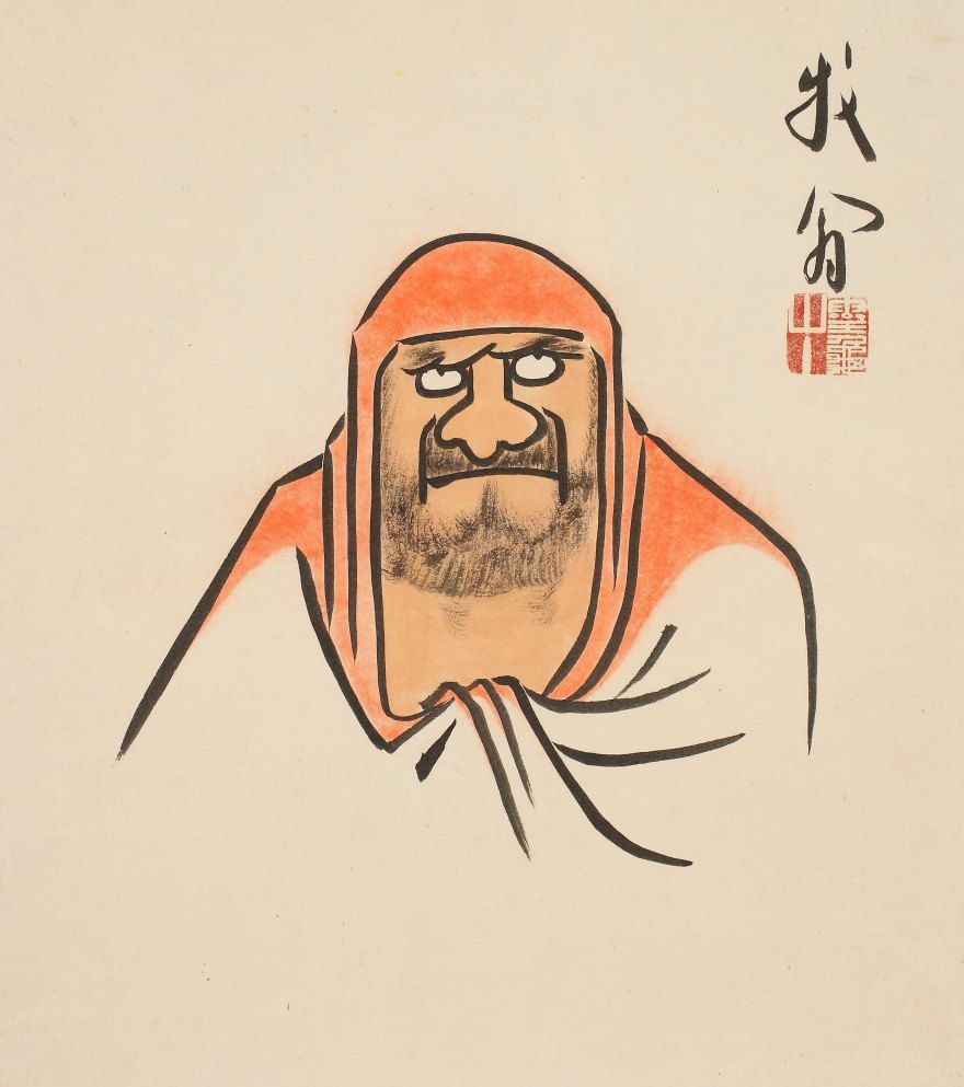 dds1145 美品 掛け軸 関牧翁作 達磨図 臨済宗天竜寺住職 群馬の人