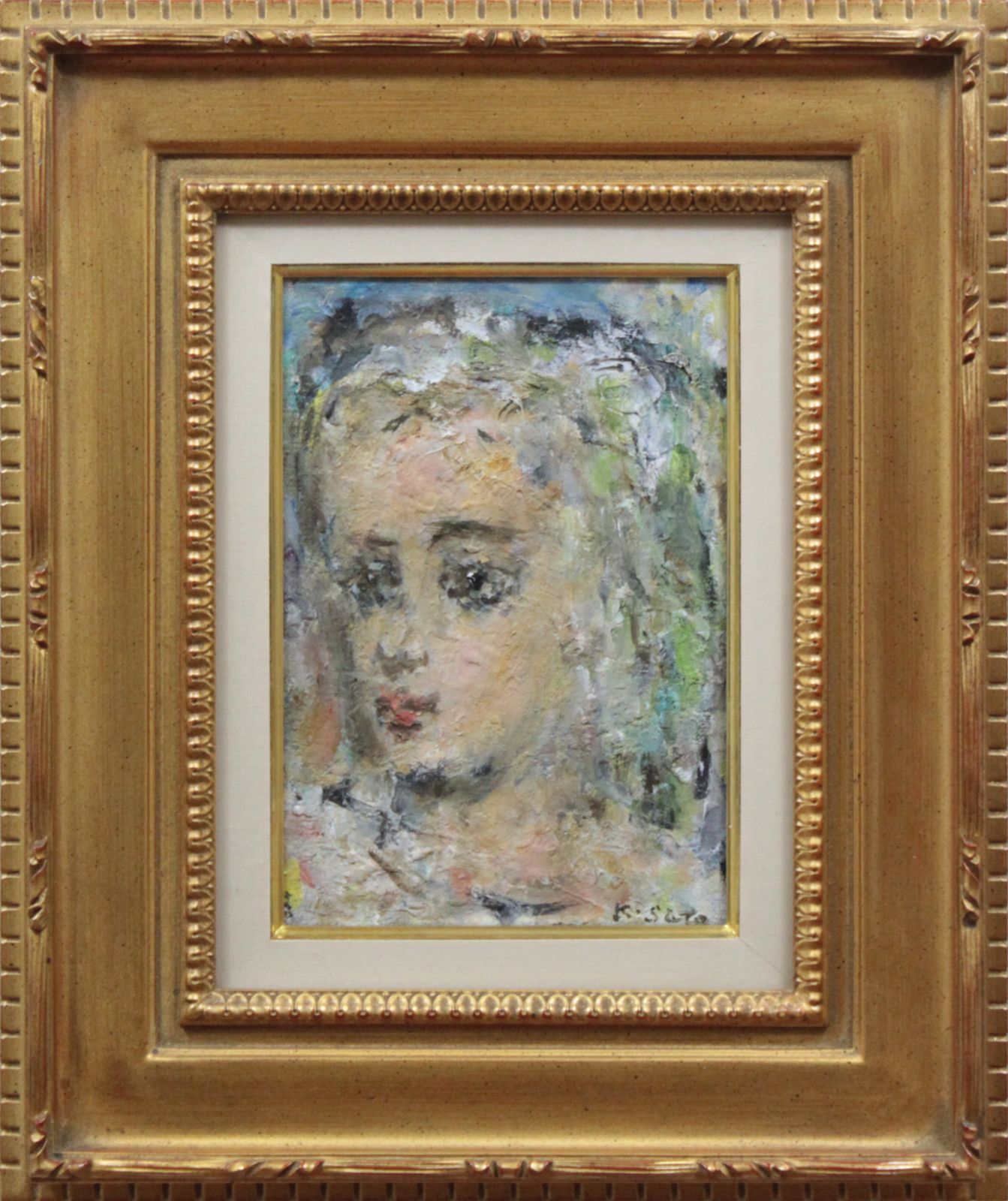 佐藤吉五郎『少女』油彩画 絵画 - メルカリ
