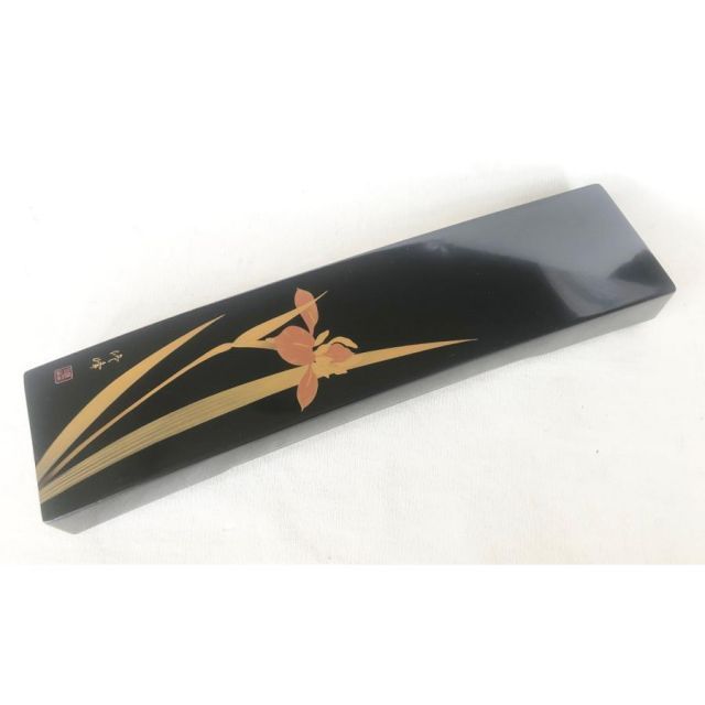 短冊箱 漆器 漆塗 木製 蒔絵 アヤメ蒔絵 桜井漆器 伝統工芸士 渡辺修峰