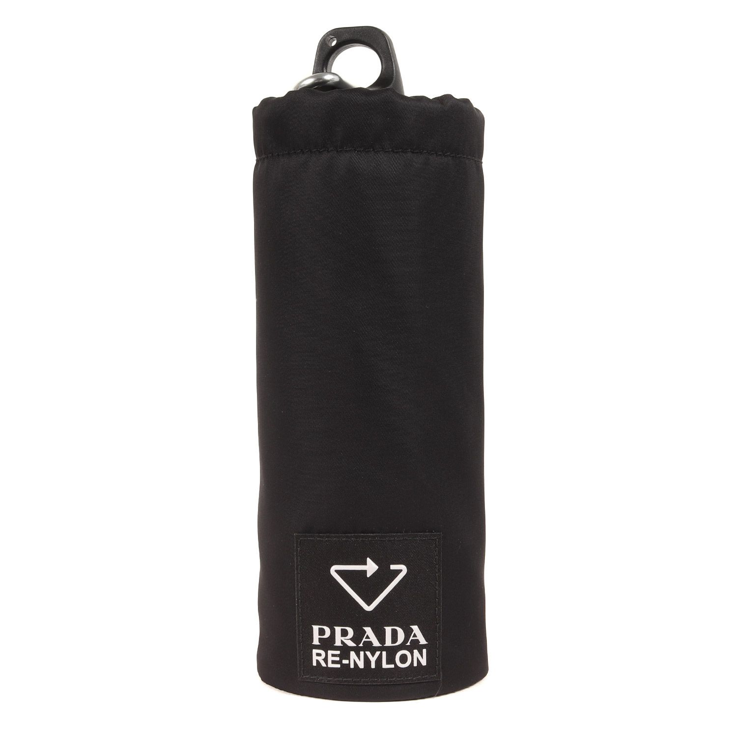 美品 PRADA プラダ RE-NYLON カバー付き カラビナ レタリングロゴ