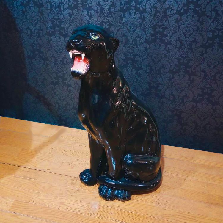 黒豹 オブジェ 高86cm ヒョウ レオパード 置物 インテリア - メルカリ