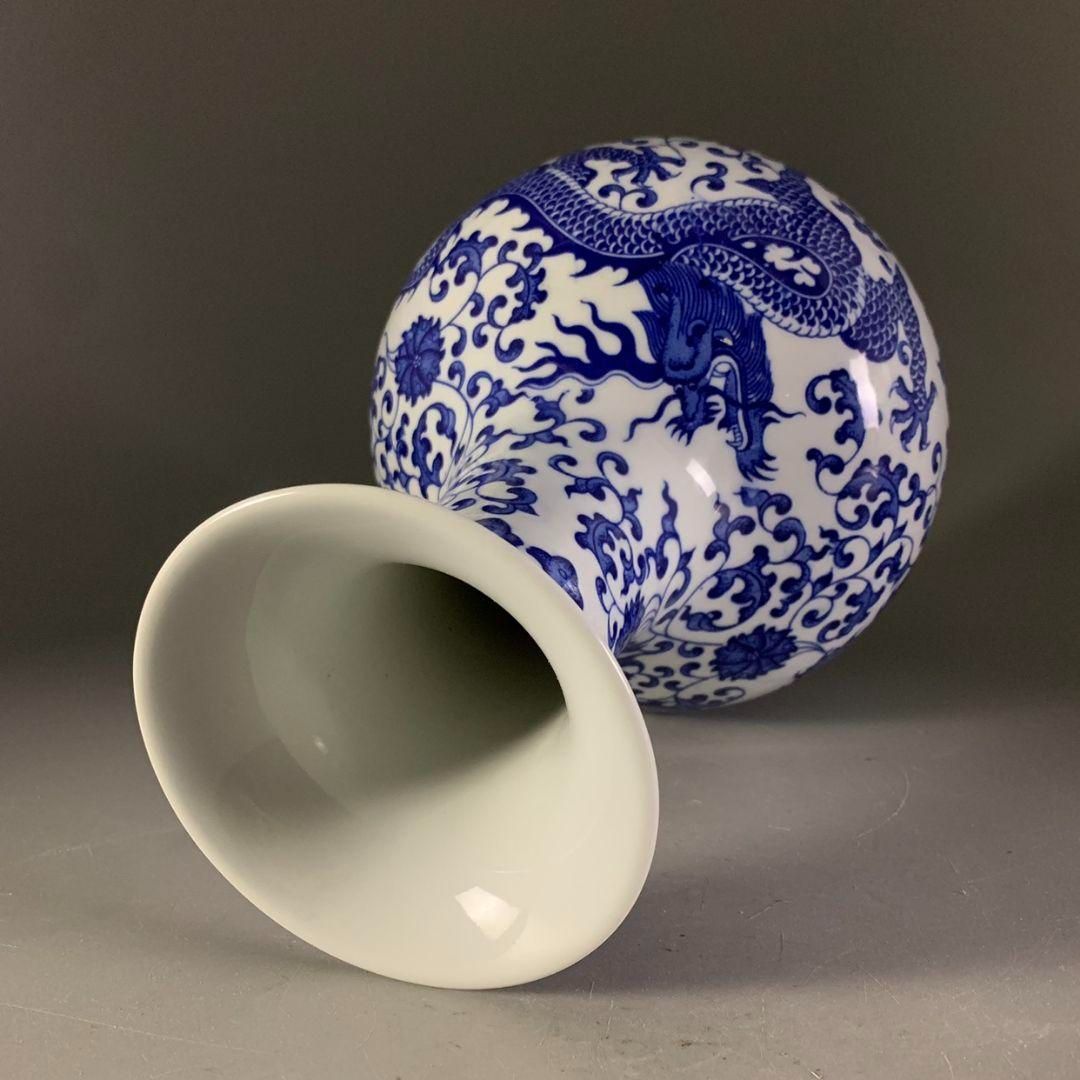 清乾隆鯖竜紋両耳花瓶 景徳鎮 陶磁器 装飾品 現代工芸