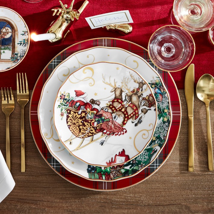 Twas the Night Before Christmas Salad Plates - Set of 4 - Mixed