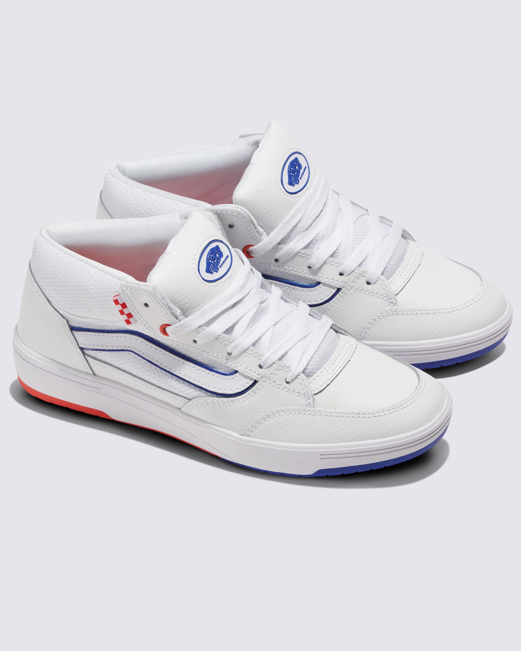 Skate Zahba Mid Shoe in White / Blue / Orange | Vans