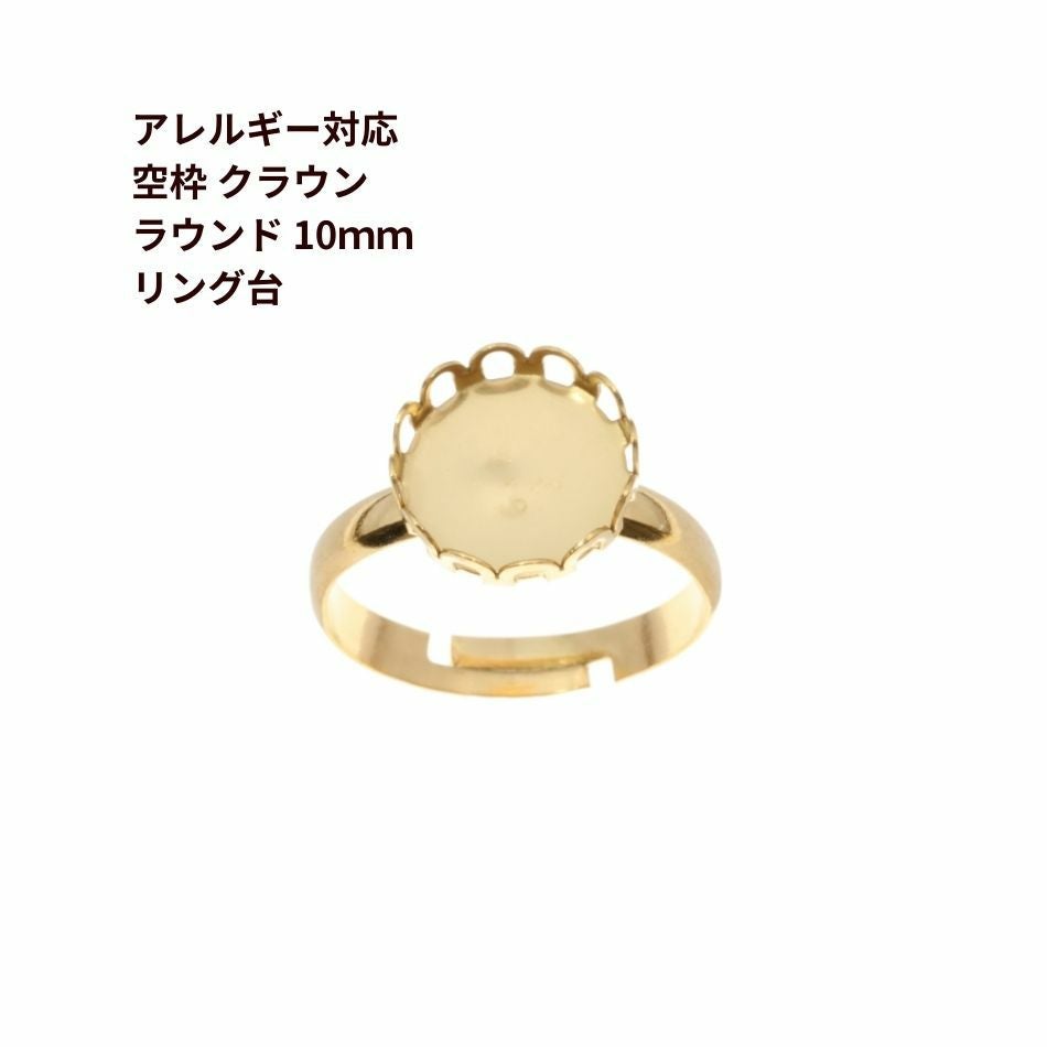 5個］サージカルステンレス 空枠 * オーバル * クラウン 【 18×13mm
