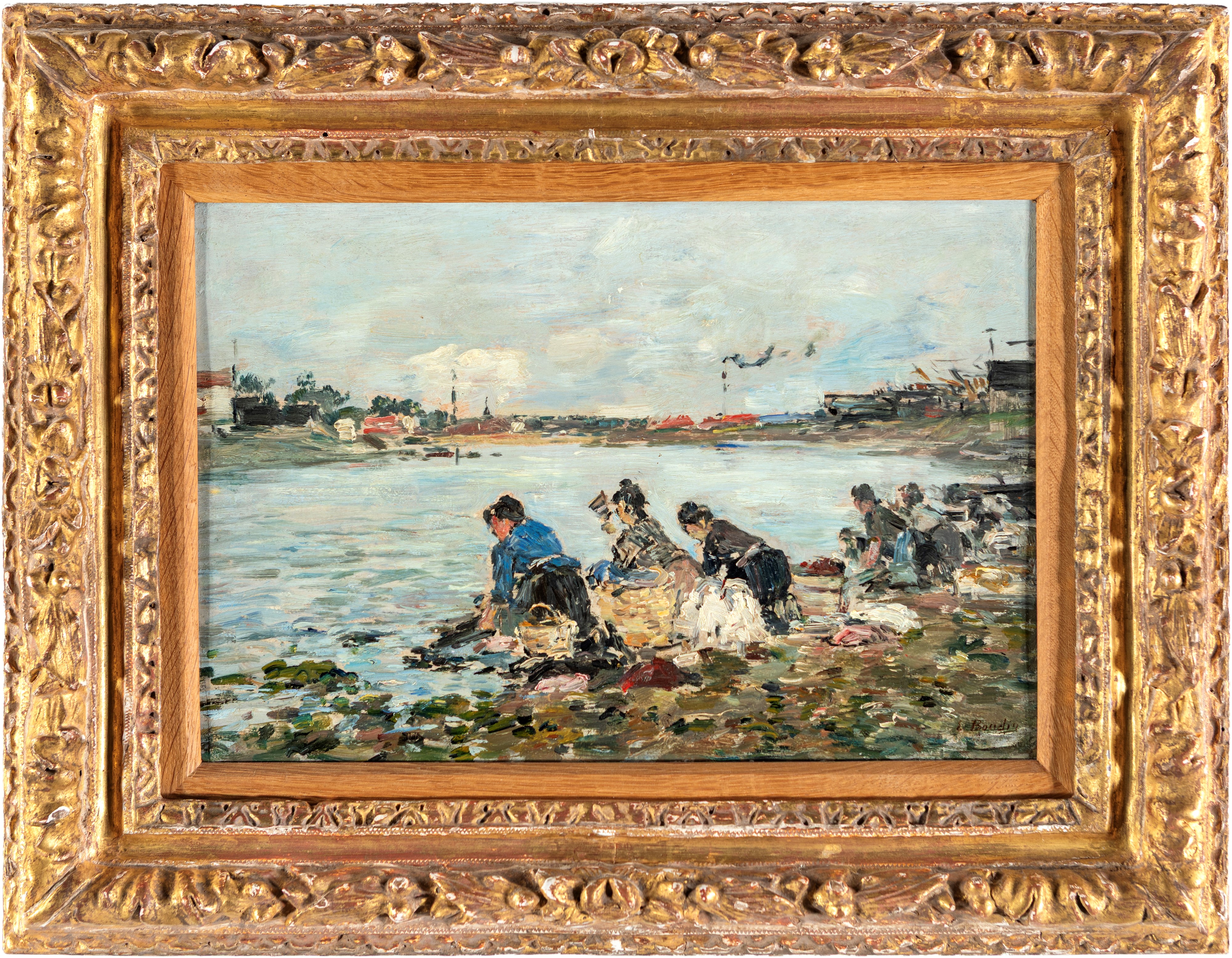 ウジェーヌ・ブーダンLAVEUSES AU BORD DE LA TOUQUES Bonhams