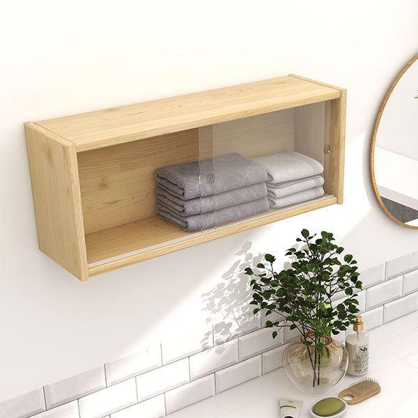 ウォールシェルフ インテリア雑貨｜能登ヒバ WallBox7 B-750 Glass