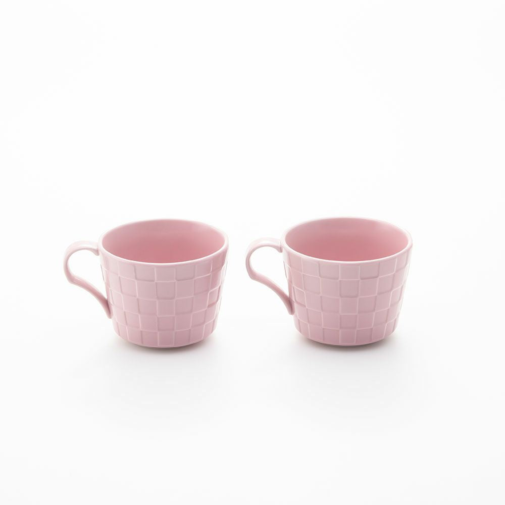 GAUFRE 市松 マグカップ ピンク 2個セット 化粧箱入 – ARITA PORCELAIN