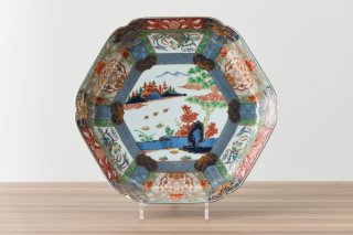 古伊万里色絵山水鉢［ 有田焼 幸楽窯 ］