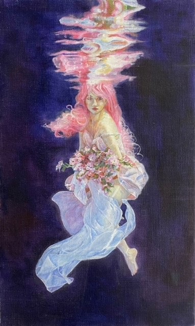 油絵『浮遊する女性』 - 絵画教室 アートスクール セント・ギャラリー