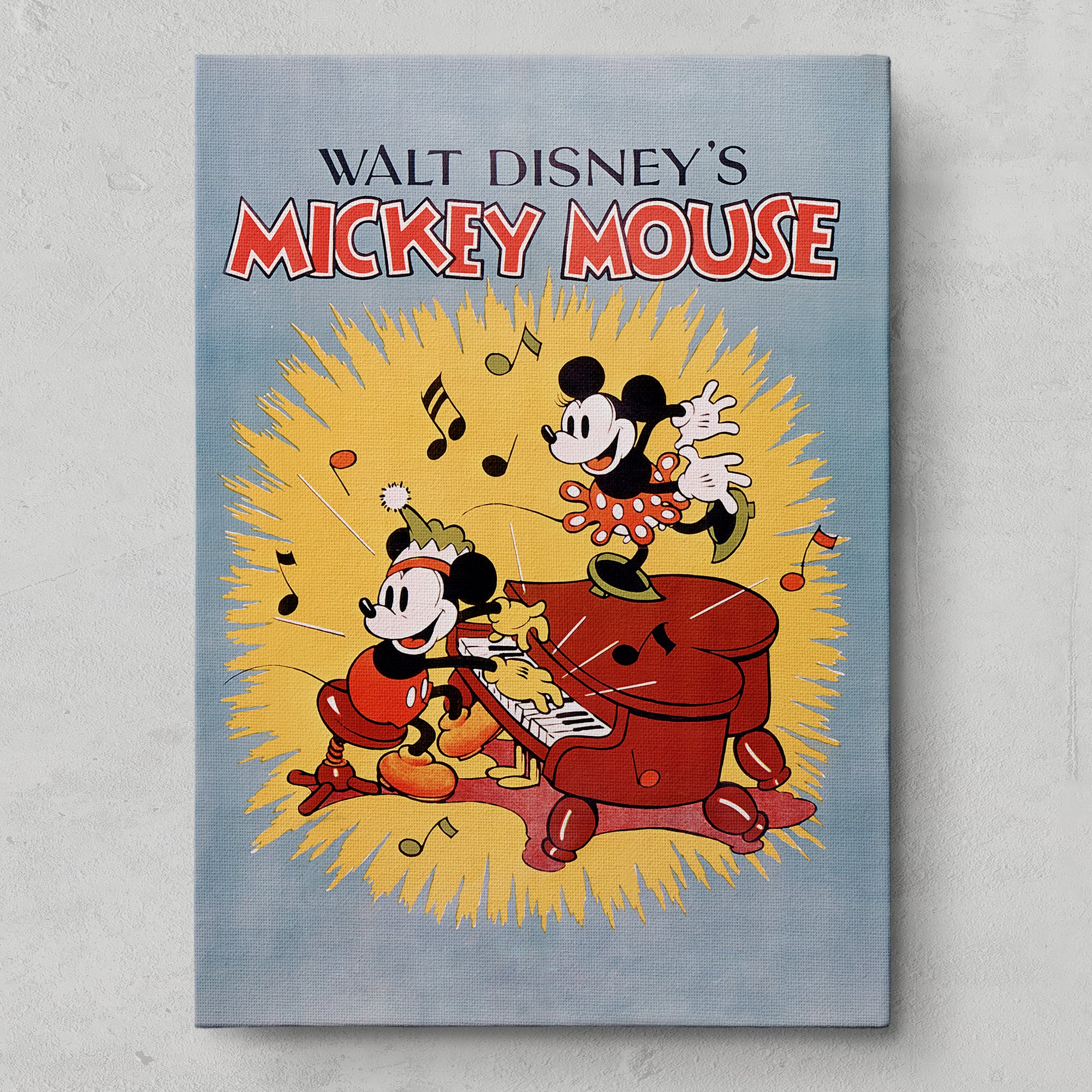 ディズニー クラシックポスター｜ミッキー＆ミニー ピアノアートパネル