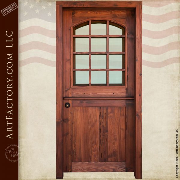 Custom Dutch Door: Solid Wood Entry Door With 12 Pane Glass Window