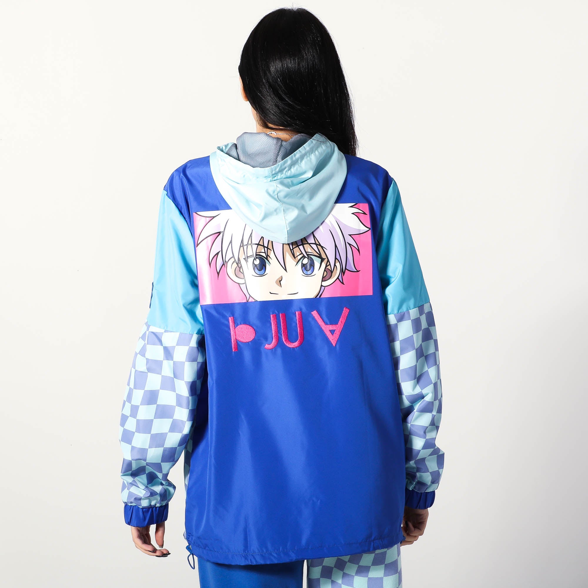 Hunter X Hunter Killua Blue Checkered Anorak | Official Apparel